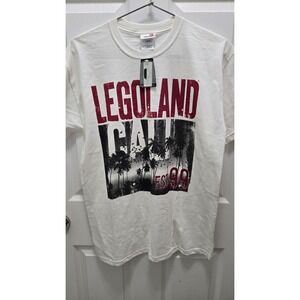 LEGOLAND California T-Shirt Mens M White Camp David NWT 2012 Palm Trees EST 99